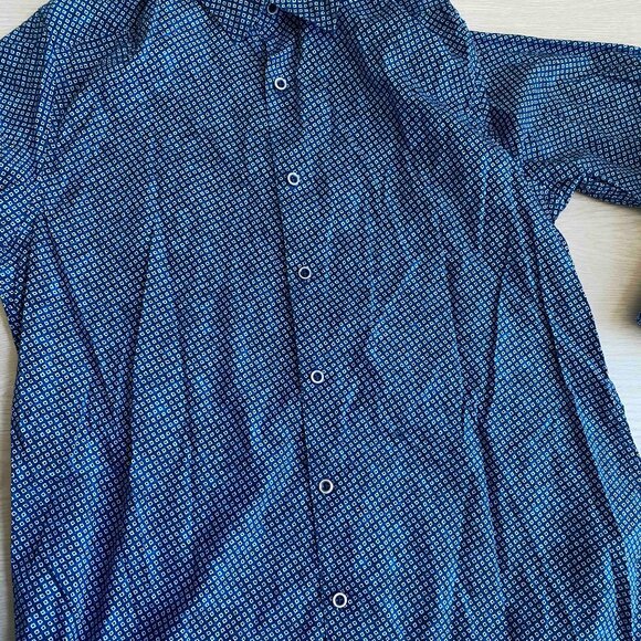 Robert Graham Blue Geometric Print Homedale Men's Shirt Classic Fit Size M - Picture 10 of 10